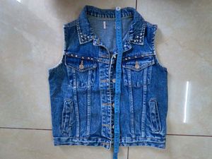 Denim Vest with Studs