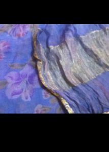 Blue Chiffon Saree