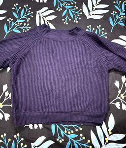 Purple Blue Knit Sweater And Pants Combo
