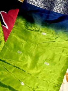 Elegant Green &amp; Blue Saree