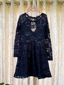 My Michelle Navy Blue Lace Sparkly Dress