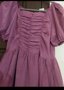 Purple Ruched Detail Gown