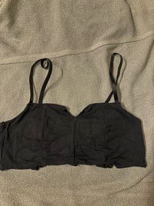 Black Elastic Designer Cotton Bralette Free Size