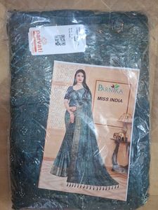 Peacock Blue Ethnic Saree