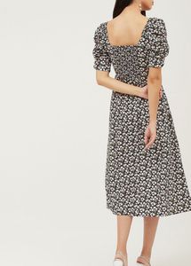 Black Floral A-line Dress