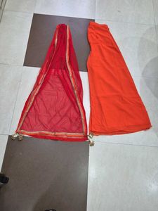Orange Embroidered Anarkali Dress