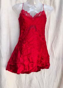 3151. Red Lace Trim Cami Top