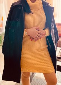 Yellow Knit Mini Dress