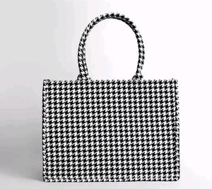 Black &amp; White Canvas Chinese Tote Bag