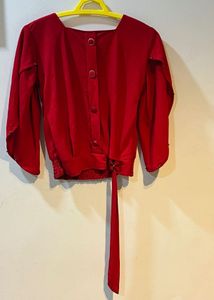 Red Y2k Strap Top