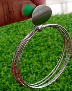Hoop Earring 1Pair Silver ,7cm With 5 Rings