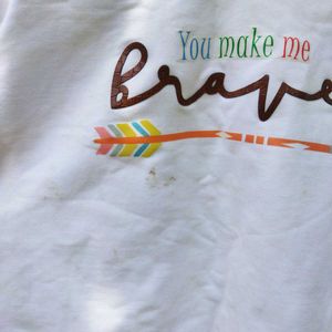 White &#39;Brave&#39; Hoodie