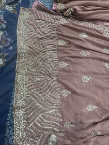 Lavender Nairacut Ston Work Kurta Set