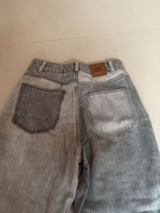 Distressed Grey Wide Jeans