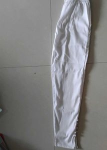 White Button Detail Pants