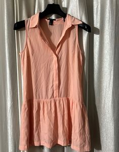 Cute Peach Sleeveless Dress