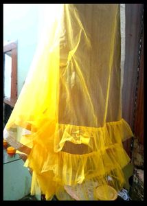 Orange Ruffle Dupatta