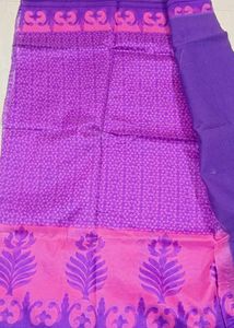 Transparent Cotton Net Saree With Shimmer Border W
