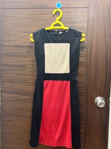 Red & Black Midi Dress