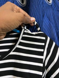 Black And White Striped Top