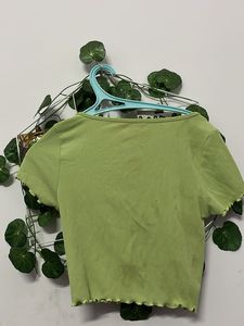 Cute Green Tie-Front Top