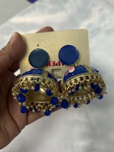 light weight brand new pretty Blue Jhumka Earrings