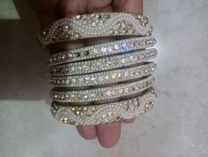 White Bangles Set