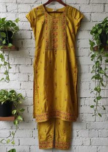 Yellow Embroidered Kurta Set