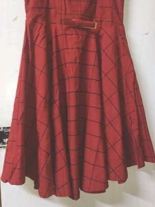 Exclusive Maroon Criss Cross Neck Dress