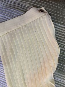 Light Yellow Pleated Sleeve Blouse