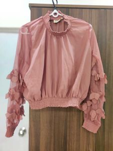 Peach Floral Top
