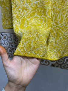 Yellow Patterned Long Sleeve Top