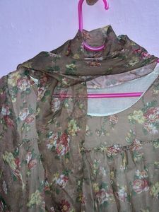 Floral Print Chiffon Dress