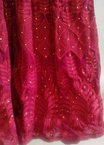 Maroon Embroidered Anarkali Dress