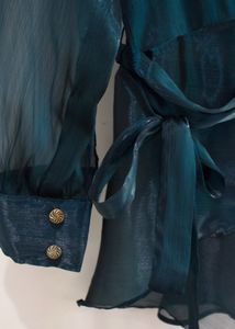 Teal Blue Wrap Peplum Top