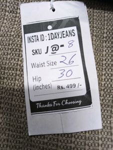 J@08 Size-26 (Sale) Latest Ladies high waist Jeans