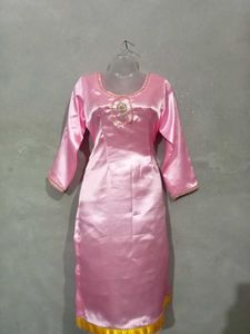 Pink Satin Salwar Suit