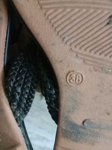 Vishudh Black Braided Sandals