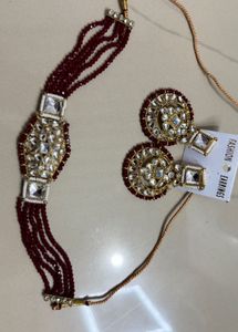 Maroon Kundan Jewelry Set✨