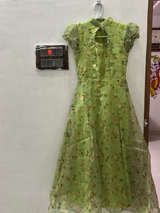 Green Floral Print Maxi Dress