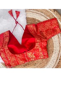 Red &amp; Gold Brocade Blouse