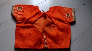 Orange Readymade Saree Blouse