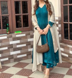 Teal Jimmy Choo Plazzo Kameez