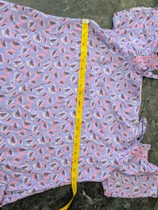 Leaf Print Cold Shoulder Top (never used)