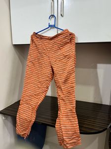 Libas Orange &amp; White Printed Salwar Set