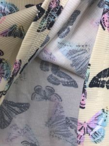 Butterfly Print Long Sleeve Slim Fit Top