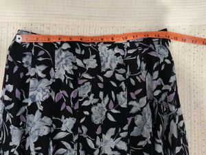 Floral Hem Midi Skirt