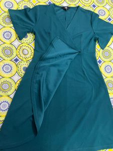 Dark Green Wrap Dress