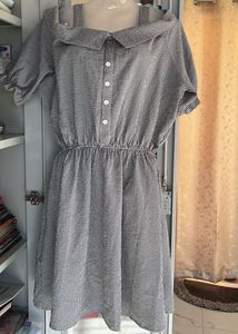 Checkered Off-Shoulder Dress