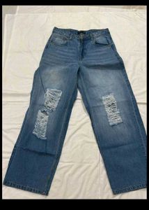 Ripped Wide Leg Jeans